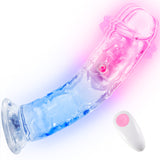 Realistic Clear Vibrating G-Spot Dildos - 7 Inch Illuminated Vibrator Colorful Dildo