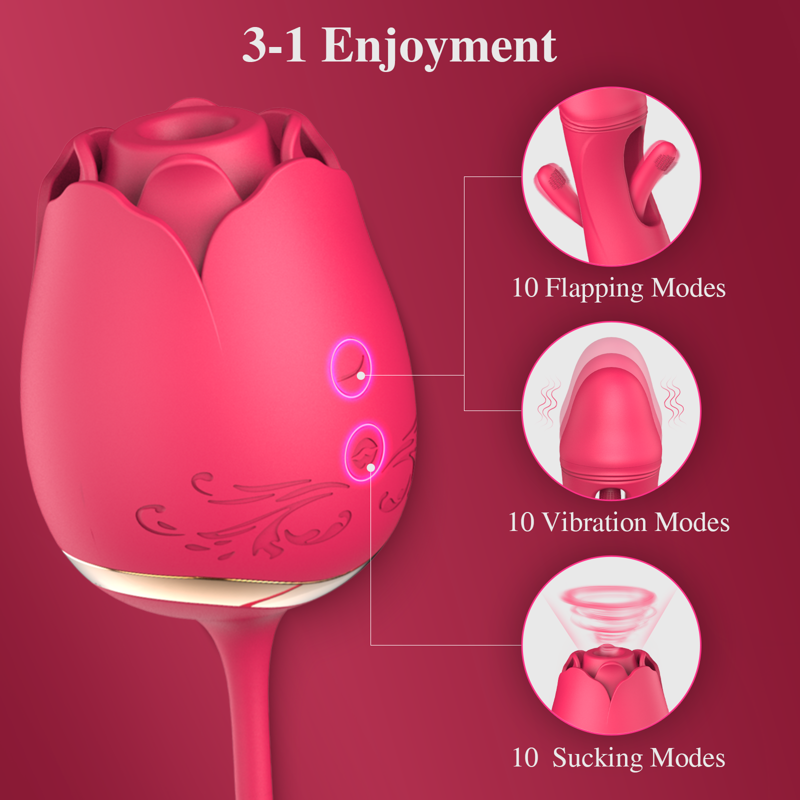 Rose Sex Toys Flapping Sucking Vibrator Paloqueth-official Rose Sex Toys Flapping Sucking Vibrator Paloqueth-official
