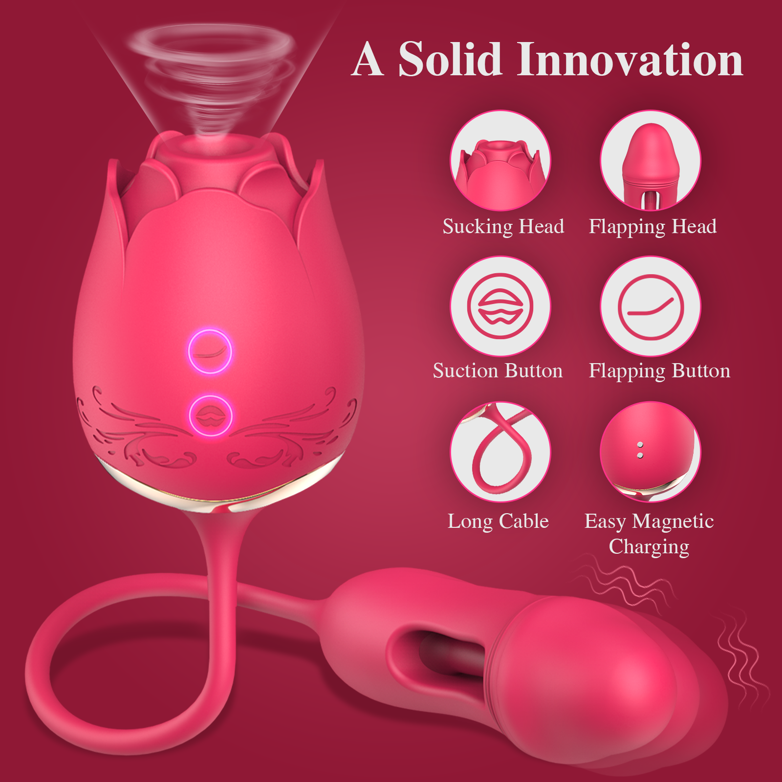 Rose Sex Toys Flapping Sucking Vibrator Paloqueth-official Rose Sex Toys Flapping Sucking Vibrator Paloqueth-official