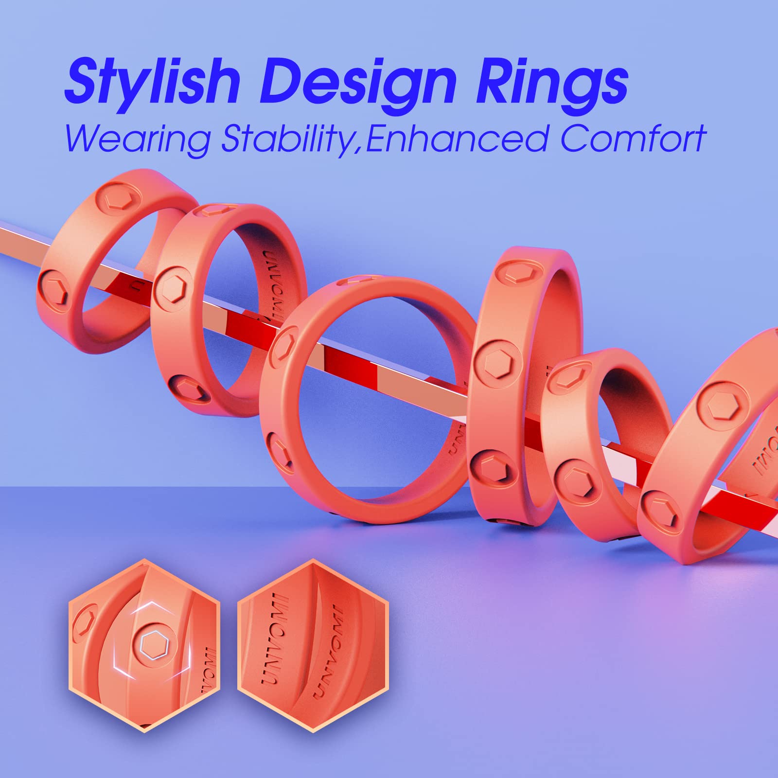 Silicone Cock Rings Set Penis Rings with 6 Different Sizes
