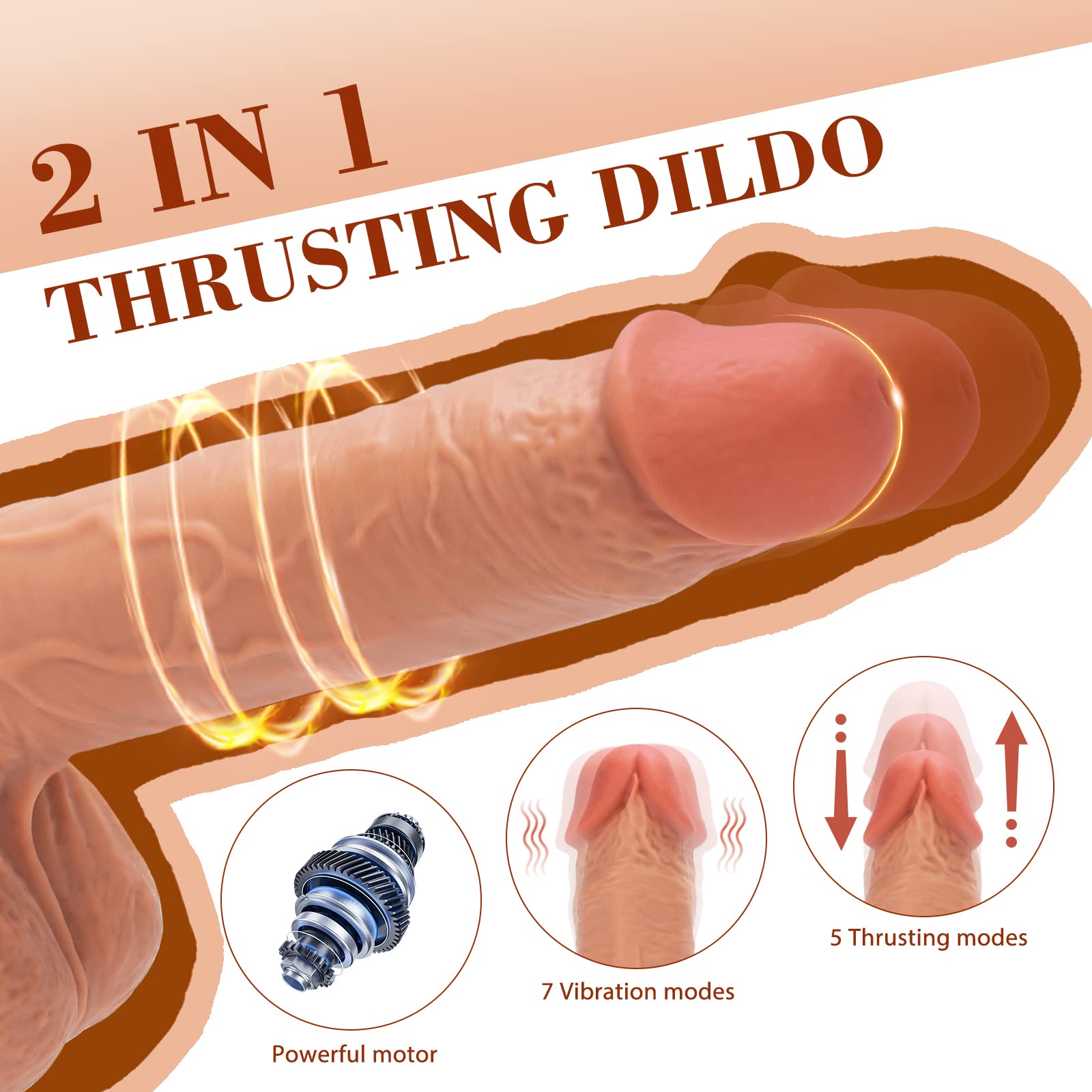 9.7 in Thrusting Rotating Dildo for Women
