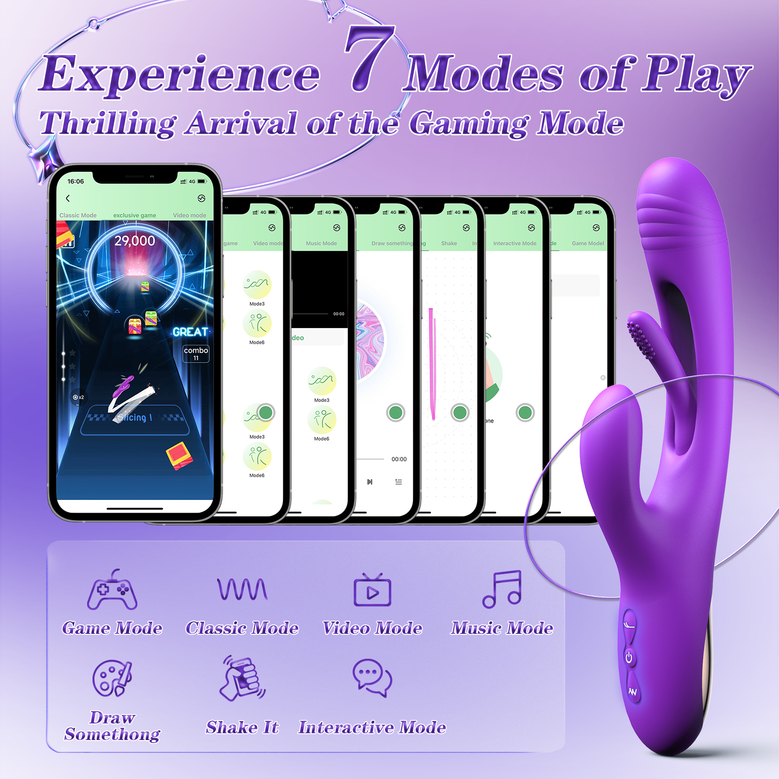 Olofi App Remote Control Flapping Vibrator Dildo for Women