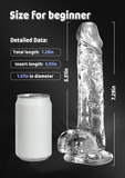 PLUMPTOYS: Clear Realistic Dildo for Beginner G Spot Anus Stimulation