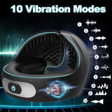 10 Vibrations Quiet Rechargeable Erection Ring for Penis Men Toys