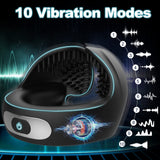 10 Vibrations Quiet Rechargeable Erection Ring for Penis Men Toys