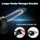 10 Vibrations Quiet Rechargeable Erection Ring for Penis Men Toys