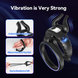 Vibrating Cock Ring with 10 Powerful Vibration Patterns for Couples